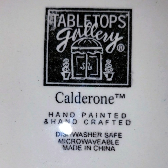 Tabletops Unlimited Gallery Calderone Rooster Salad Plate x4 Handpainted 8 3/8" - Picture 3 of 4